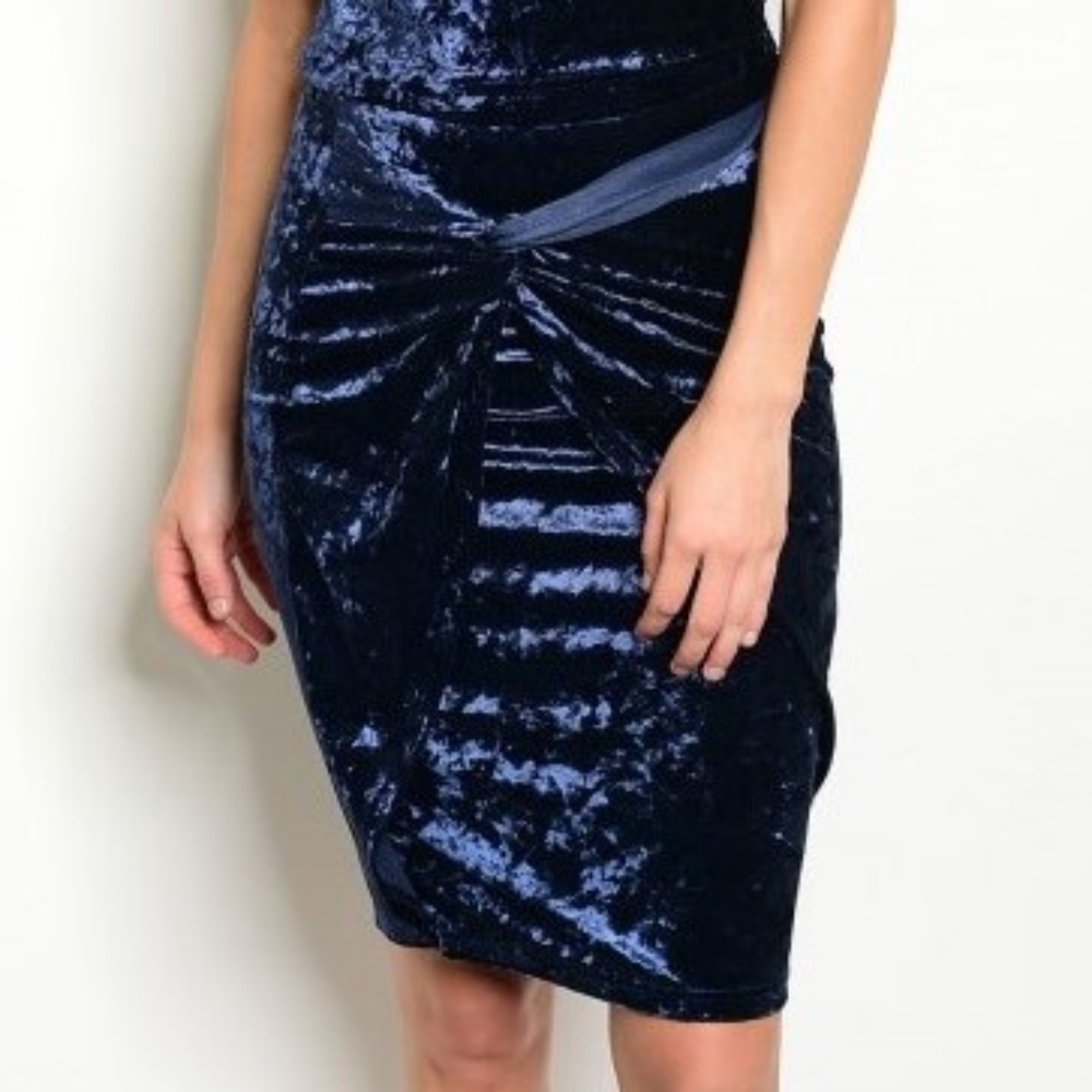 ***CLOSET CLOSING***Dark Blue Skirt Velvet